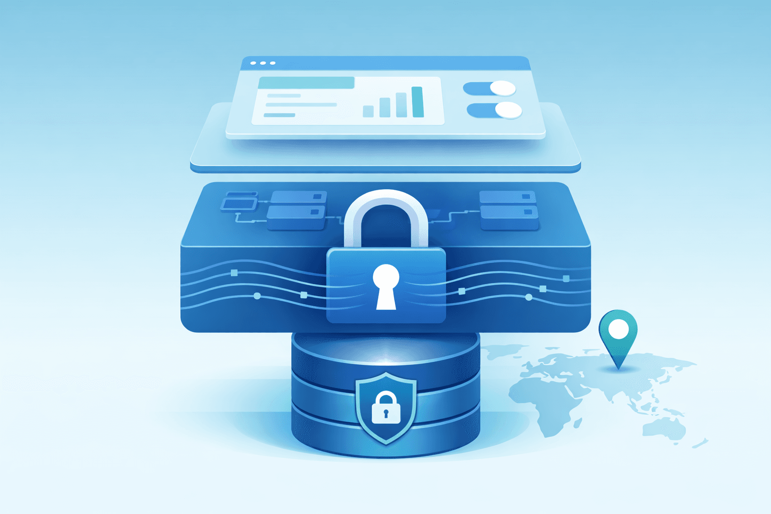 Compliance built into the software architecture: an encrypted data-access layer with audit logging and data residency